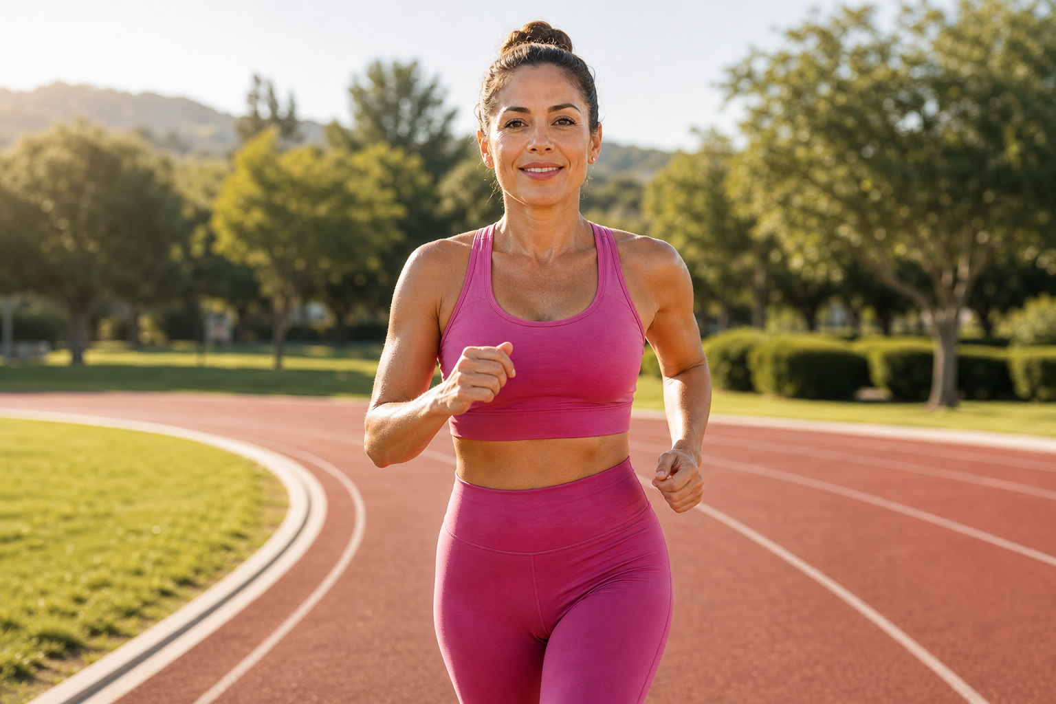 Woman feeling free and confident in an outdoor lifestyle scene